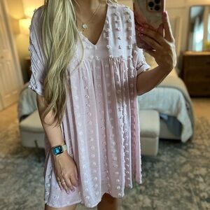 Listicle light purple pom Pom Mini Dress